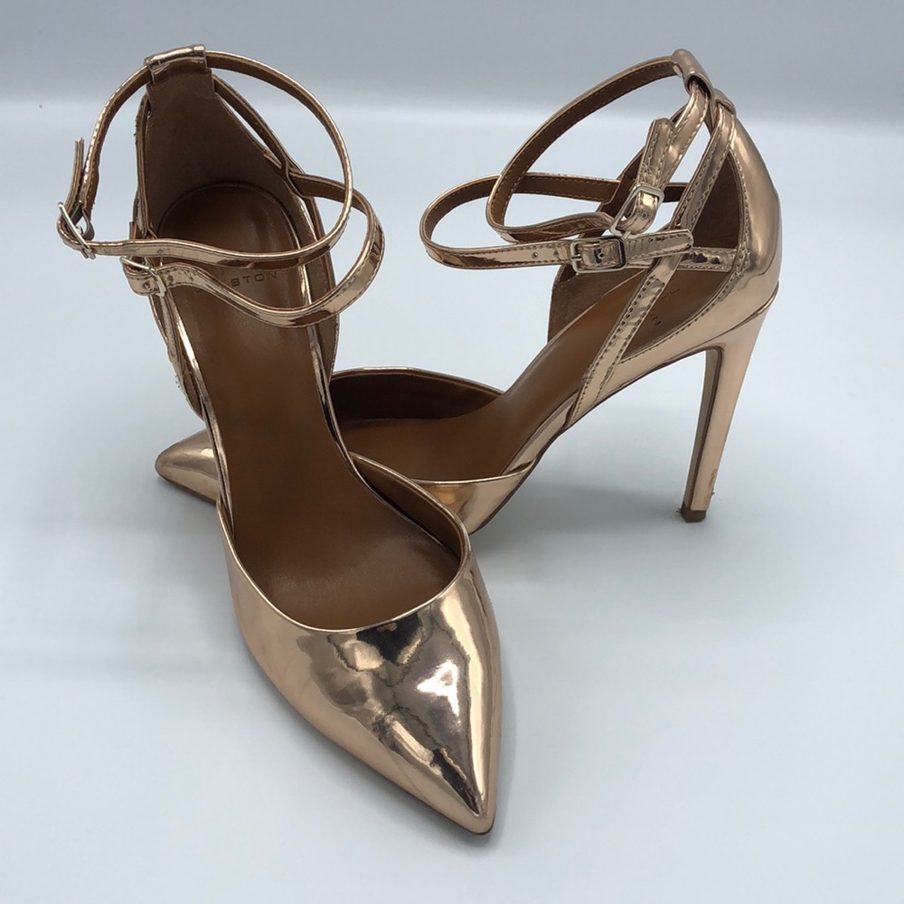 H by Halston Lola Metallic Rose Gold Pumps